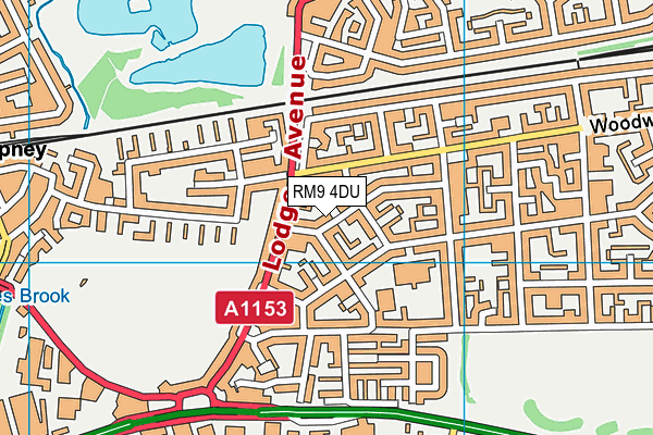 RM9 4DU map - OS VectorMap District (Ordnance Survey)