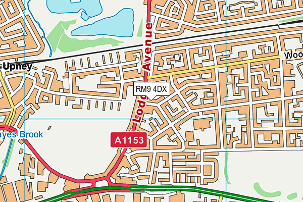 RM9 4DX map - OS VectorMap District (Ordnance Survey)