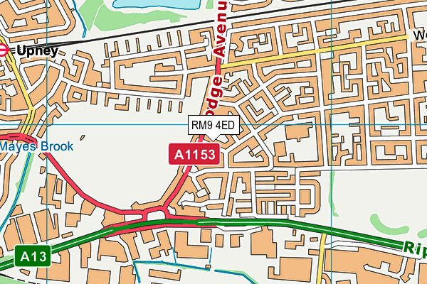 RM9 4ED map - OS VectorMap District (Ordnance Survey)