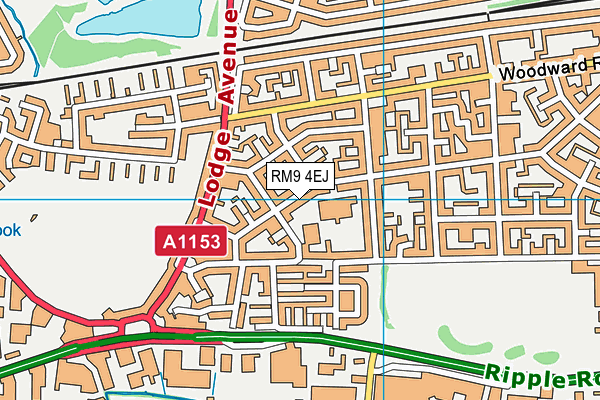 RM9 4EJ map - OS VectorMap District (Ordnance Survey)