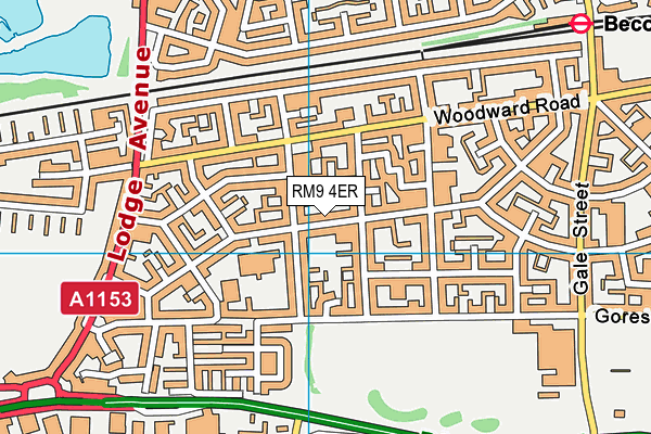 RM9 4ER map - OS VectorMap District (Ordnance Survey)