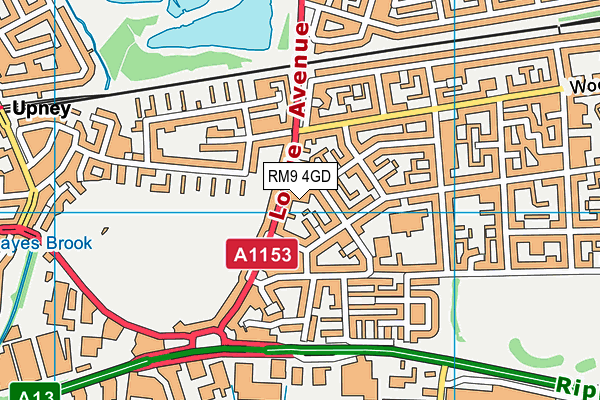 RM9 4GD map - OS VectorMap District (Ordnance Survey)