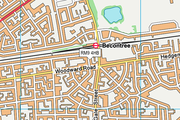 RM9 4HB map - OS VectorMap District (Ordnance Survey)