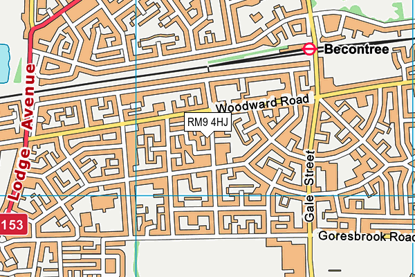 RM9 4HJ map - OS VectorMap District (Ordnance Survey)
