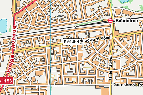 RM9 4HN map - OS VectorMap District (Ordnance Survey)