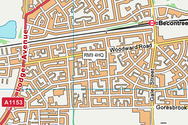 RM9 4HQ map - OS VectorMap District (Ordnance Survey)