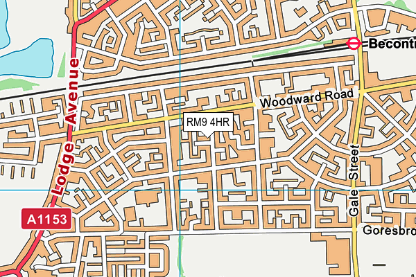 RM9 4HR map - OS VectorMap District (Ordnance Survey)