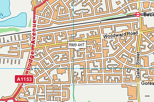 RM9 4HT map - OS VectorMap District (Ordnance Survey)