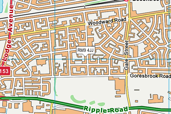 RM9 4JJ map - OS VectorMap District (Ordnance Survey)