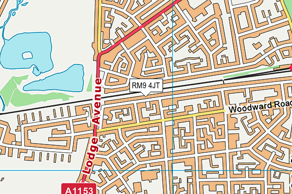 RM9 4JT map - OS VectorMap District (Ordnance Survey)