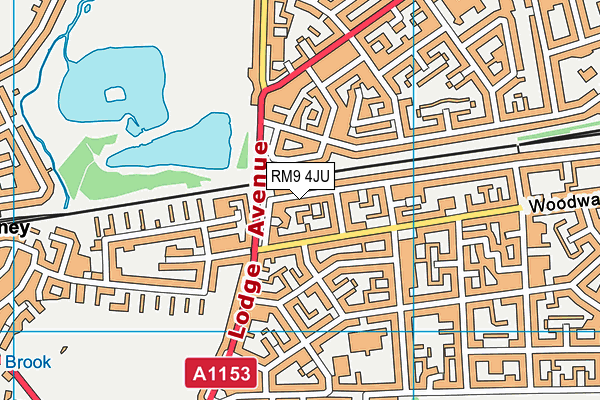 RM9 4JU map - OS VectorMap District (Ordnance Survey)