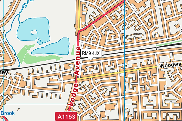 RM9 4JX map - OS VectorMap District (Ordnance Survey)