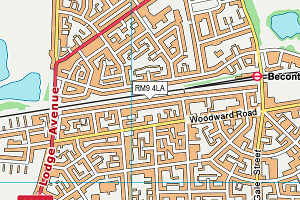 RM9 4LA map - OS VectorMap District (Ordnance Survey)