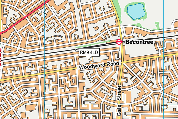 RM9 4LD map - OS VectorMap District (Ordnance Survey)