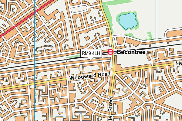 RM9 4LH map - OS VectorMap District (Ordnance Survey)