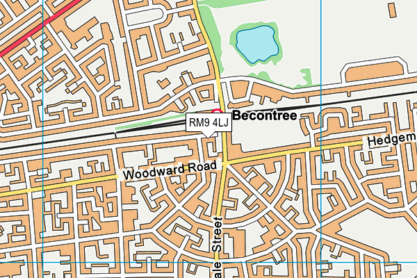 RM9 4LJ map - OS VectorMap District (Ordnance Survey)