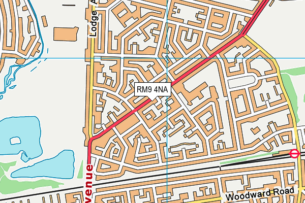 RM9 4NA map - OS VectorMap District (Ordnance Survey)