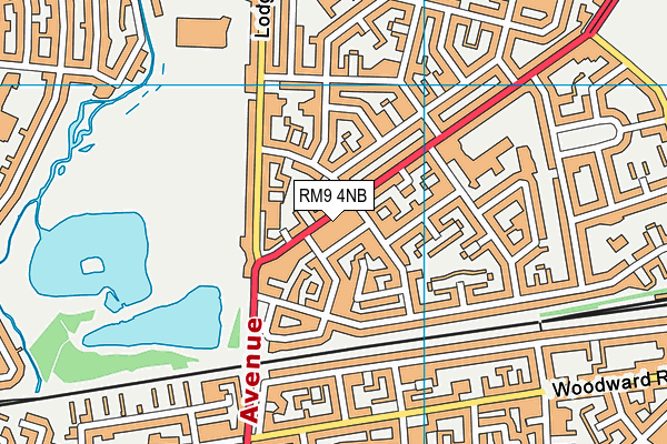 RM9 4NB map - OS VectorMap District (Ordnance Survey)