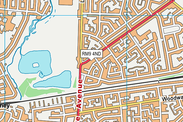 RM9 4ND map - OS VectorMap District (Ordnance Survey)