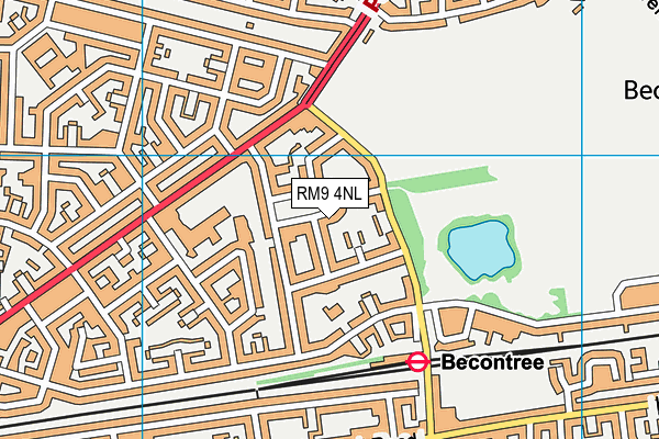 RM9 4NL map - OS VectorMap District (Ordnance Survey)