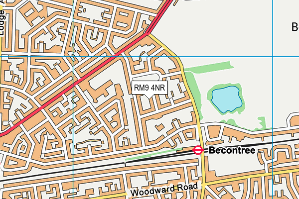 RM9 4NR map - OS VectorMap District (Ordnance Survey)