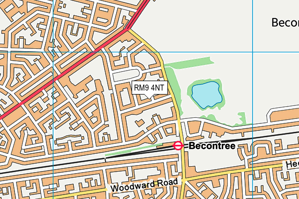 RM9 4NT map - OS VectorMap District (Ordnance Survey)