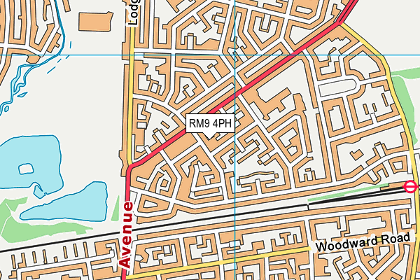 RM9 4PH map - OS VectorMap District (Ordnance Survey)