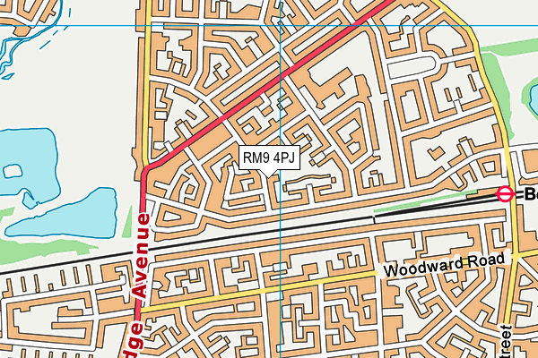RM9 4PJ map - OS VectorMap District (Ordnance Survey)
