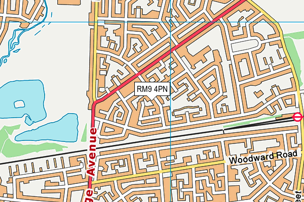 RM9 4PN map - OS VectorMap District (Ordnance Survey)