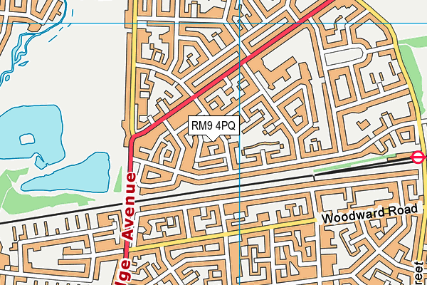 RM9 4PQ map - OS VectorMap District (Ordnance Survey)