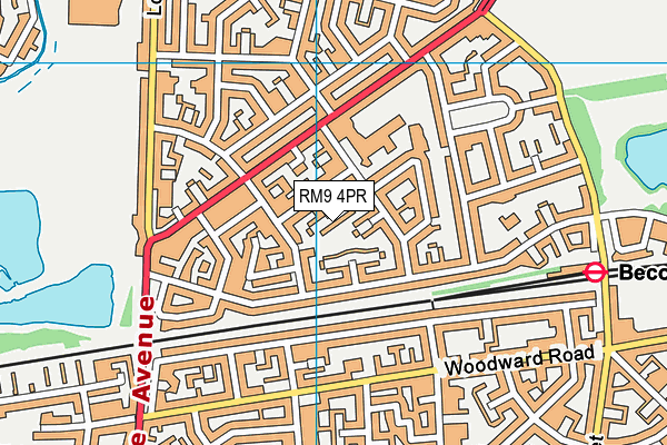 RM9 4PR map - OS VectorMap District (Ordnance Survey)