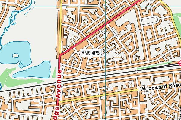 RM9 4PS map - OS VectorMap District (Ordnance Survey)