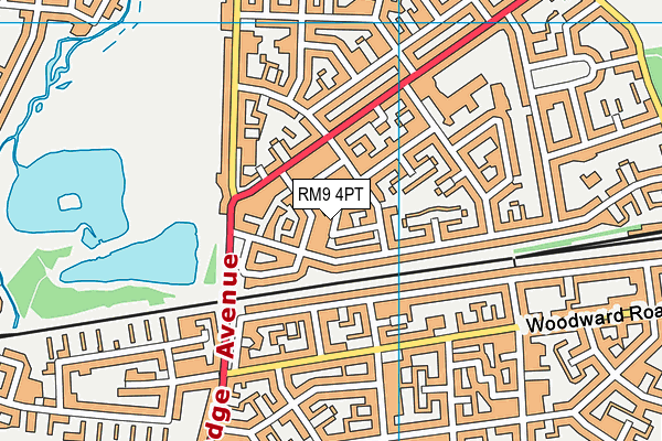 RM9 4PT map - OS VectorMap District (Ordnance Survey)