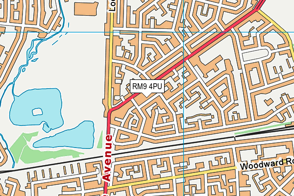 RM9 4PU map - OS VectorMap District (Ordnance Survey)
