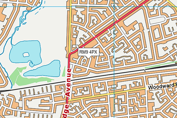 RM9 4PX map - OS VectorMap District (Ordnance Survey)