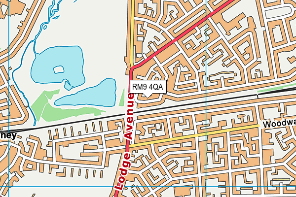 RM9 4QA map - OS VectorMap District (Ordnance Survey)