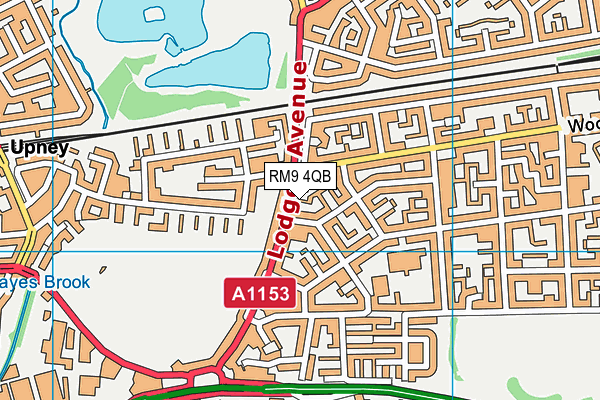 RM9 4QB map - OS VectorMap District (Ordnance Survey)