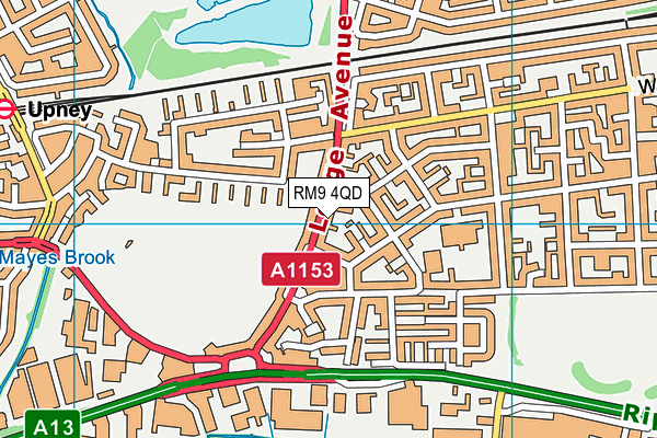 RM9 4QD map - OS VectorMap District (Ordnance Survey)