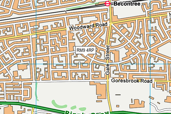 RM9 4RP map - OS VectorMap District (Ordnance Survey)