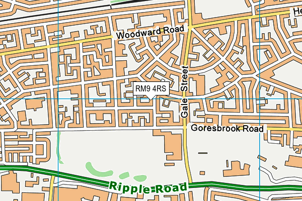 RM9 4RS map - OS VectorMap District (Ordnance Survey)