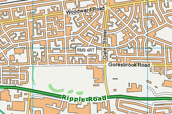 RM9 4RT map - OS VectorMap District (Ordnance Survey)