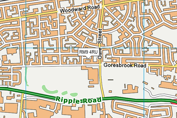 RM9 4RU map - OS VectorMap District (Ordnance Survey)