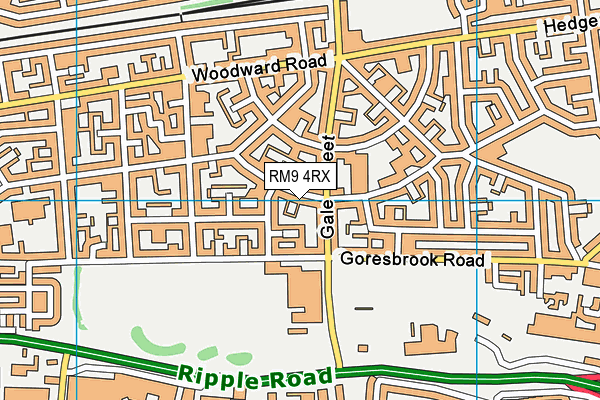 RM9 4RX map - OS VectorMap District (Ordnance Survey)