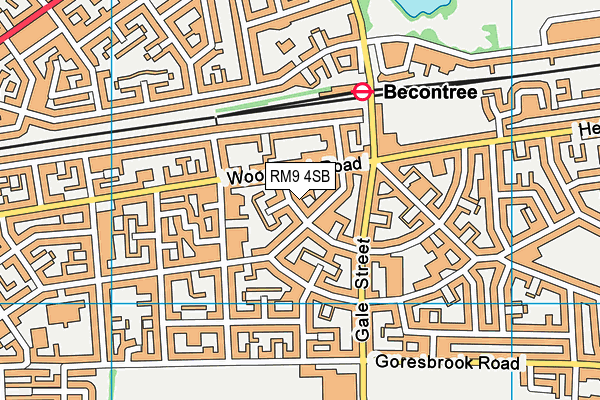 RM9 4SB map - OS VectorMap District (Ordnance Survey)