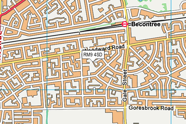 RM9 4SD map - OS VectorMap District (Ordnance Survey)