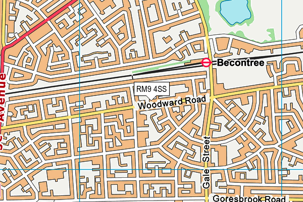 RM9 4SS map - OS VectorMap District (Ordnance Survey)