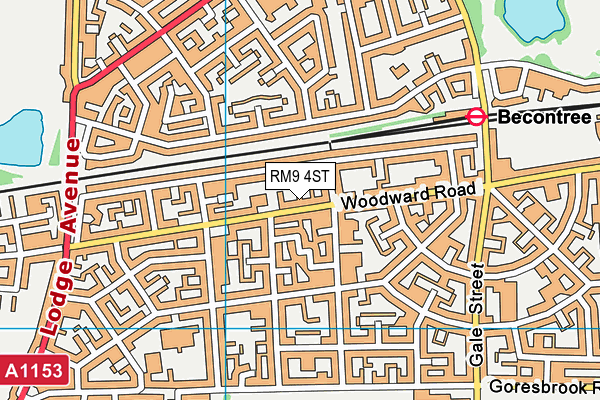 RM9 4ST map - OS VectorMap District (Ordnance Survey)