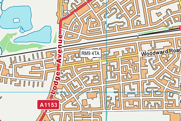 RM9 4TA map - OS VectorMap District (Ordnance Survey)