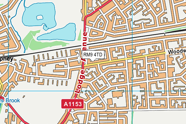 RM9 4TD map - OS VectorMap District (Ordnance Survey)