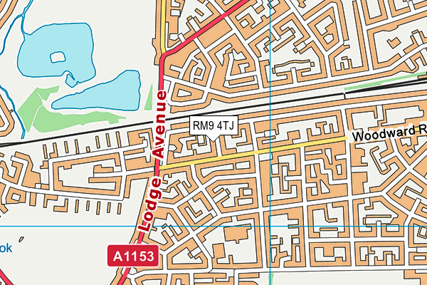 RM9 4TJ map - OS VectorMap District (Ordnance Survey)